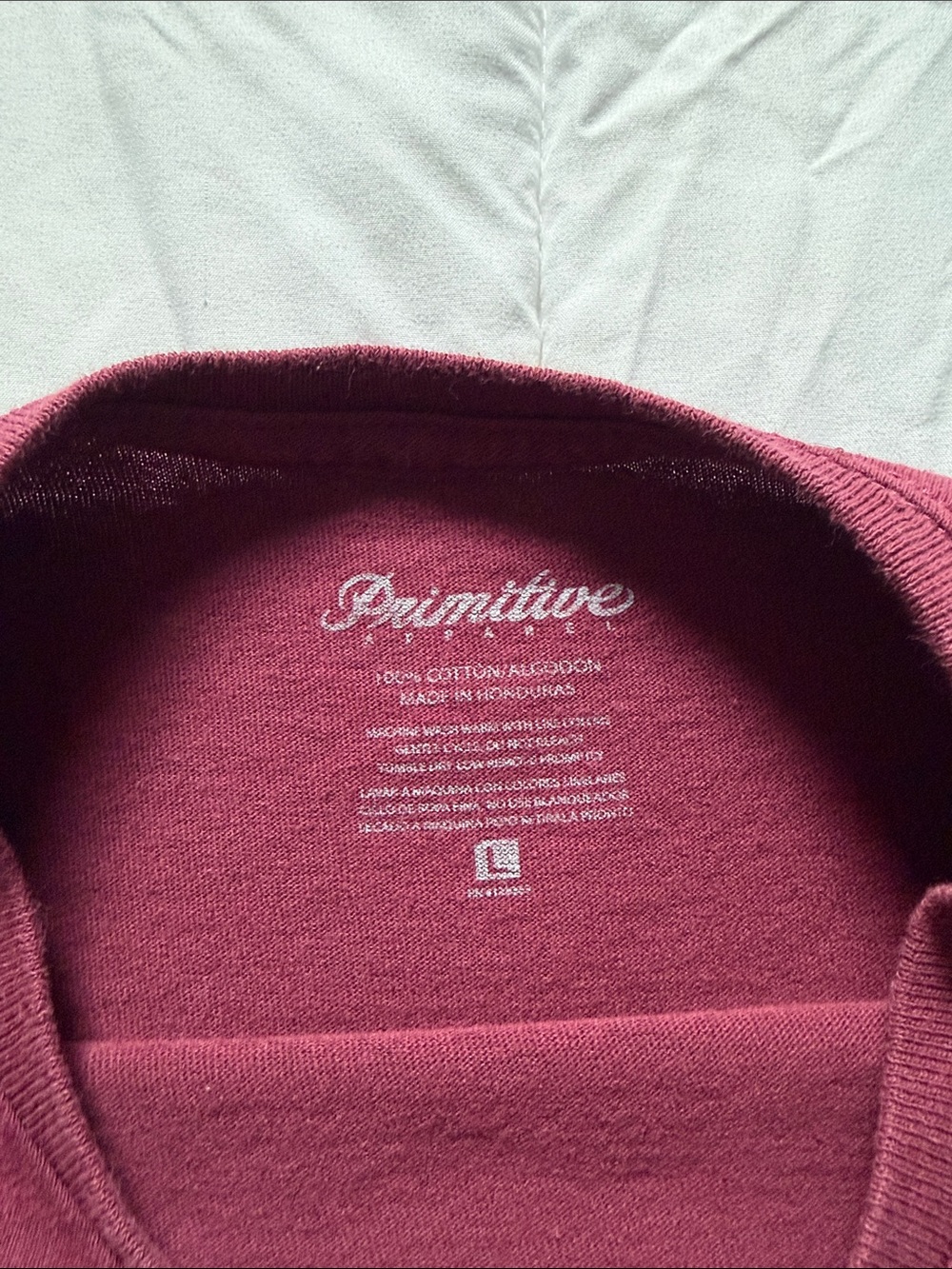 Primitive Maroon Tee with Cream Script Logo - Picture 2 of 2